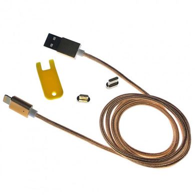 Кабель магнітний Doolike 3 в 1 з роз'ємами : Type C, Micro USB, LIGHTNING( золотий )
